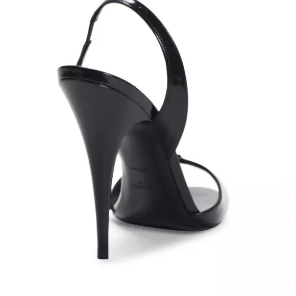 Saint Laurent, Anouk Patent Leather Slingback Sandals - Picture 7 of 15